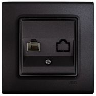 Viko 90444013 Lin Life Gece Siyahı Cat3 Mek+Kapak Tekli Nümeris Anahtar