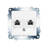 Viko 90967033 Karre Meridian Beyaz İkili Nümeris Telefon Prizi
