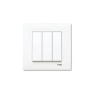 Viko 90967068 Karre Meridian Beyaz 3'lü Çerçevesiz Anahtar Mekanizma