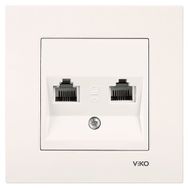 Viko 90967233 Karre Meridian Krem 2'li Nümeris Cat3 Çerçevesiz Mekanizma