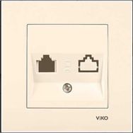 Viko 90967279 Karre Krem İkili Data Cat-6 Prizi Çerçevesiz Duvar Anahtarı