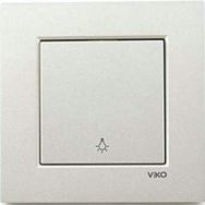 Viko Artline Novella Çerçeveli Metalik Beyaz Light Yaylı Anahtar