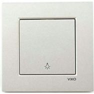 Viko Artline Novella Çerçeveli Metalik Beyaz Light Yaylı Anahtar