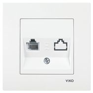 Viko By Panasonic 90967013 RJ11 Karre Çerçevesiz Beyaz Numeris Telefon Prizi