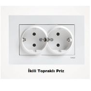 Viko Çerçeveli Karre İkili Topraklı Priz