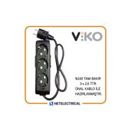 Viko Multi-let 3'lü Topraklı 2 Metre Kablolu Çocuk Korumalı Priz