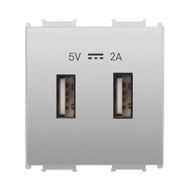 Viko Panasonic Thea 2 m 5 V 2 A Alt Kapak Modüler Metalik Beyaz USB Şarj Prizi