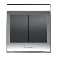 Viko Panasonic Thea Blu 2'li Chrome Beyaz Kapak Füme Anahtar Çerçeve