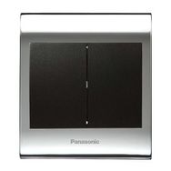 Viko Panasonic Thea Blu 2'li Chrome Beyaz Kapak Siyah Anahtar Çerçeve