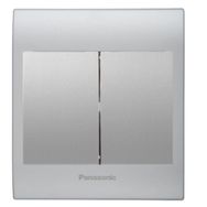 Viko Panasonic Thea Blu 2'li Chrome Matt Beyaz Kapak Metalik Beyaz Anahtar Çerçeve