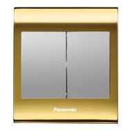 Viko Panasonic Thea Blu 2'li Gold Dore Kapak Metalik Beyaz Anahtar Çerçeve