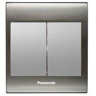 Viko Panasonic Thea Blu 2'li Inox Beyaz Kapak Metalik Beyaz Anahtar Çerçeve