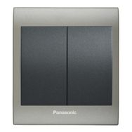 Viko Panasonic Thea Blu 2'li Inox Matt Dore Kapak Füme Anahtar Çerçeve