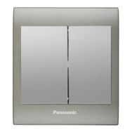 Viko Panasonic Thea Blu 2'li Inox Matt Dore Kapak Metalik Beyaz Anahtar Çerçeve