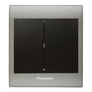 Viko Panasonic Thea Blu 2'li Inox Matt Dore Kapak Siyah Anahtar Çerçeve