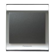 Viko Panasonic Thea Blu Tekli Chrome Beyaz Kapak Füme Anahtar Çerçeve