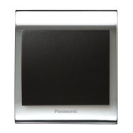 Viko Panasonic Thea Blu Tekli Chrome Beyaz Kapak Siyah Anahtar Çerçeve
