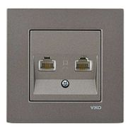 Viko RJ45-CAT5E-RJ11 Artline Novella Data Numeris Çerçevesiz Telefon Prizi