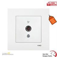 Viko VİKO0023 F Konnektörlü Geçişli (10 Db) Karre Uydu Prizi ve Çerçeve