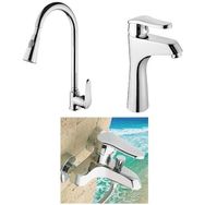 Vilas Elmas Krom Mutfak Bataryası Banyo Bataryası Lavabo Bataryası