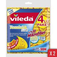 Vileda 4'lü 2'li Paket Mikrofiber Temizlik Bezi