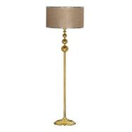 Vinner VNRVGAGKLMB021 Vega Gold Üçlü Küre Tek Ayaklı Metal Krom Şeritli Hasır Kahve Lambader