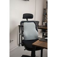 Visko Bel ve Sırt Minderi Araç Ofis Koltuk Sırt Destekleyici Minder Yastık Ortopedik 37x45 cm Açık Gri Oto Bel Yastığı