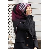 Vissona DGN50581 Mürdüm Pudra Kadın Twill İpek Eşarp