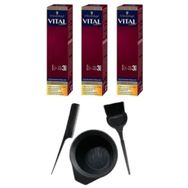 Vital 5 889 3 Adet Tüp Boya + Saç Boyama Seti