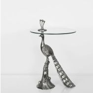 Vitale Silver 61 x 40 cm Tavuskuşu Sehpa
