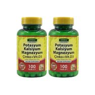 Vitapol Potasyum Kalsiyum Magnezyum Çinko Vitamin D3 2x100 Tablet