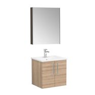 Vitra 60 cm Root Flat Doğal Meşe Kapaklı Banyo Dolabı Takımı
