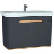 VitrA 60837 Sento 100 cm Mat Antrasit Çift Çekmeceli Lavabo Dolabı