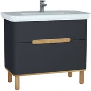 Vitra 60837 Sento 100 cm Mat Antrasit Çift Çekmeceli Lavabo Dolabı
