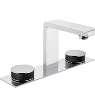 VitrA Memoria A4231558 Lavabo Bataryası, 3 Delikli Lavabolar Için, Krom/Siyah