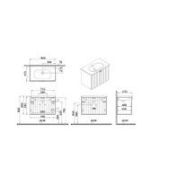Vitra Root Groove 69289 Mat Beyaz 80 cm Kapaklı Lavabo Dolabı