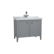 Vitra Valarte 62157 Mat Gri 100 cm Kapaklı Etajerli Lavabolu Tek Armatür Delikli Lavabo Dolabı