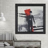 Vivense Charlie Chaplin Yağlı Boya Dokulu Ahşap Tablo