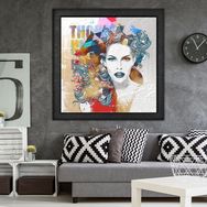 Vivense Modern Yağlı Boya Dokulu Ahşap Tablo