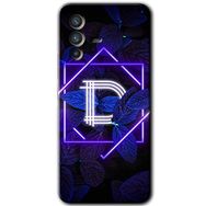 Vivo V23 5G Dark Neon Yaprak D Harfi Baskılı Uyumlu Silikon Kılıf