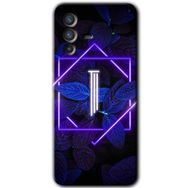 Vivo V23 5G Dark Neon Yaprak I Harfi Baskılı Uyumlu Silikon Kılıf