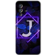 Vivo V23 5G Dark Neon Yaprak J Harfi Baskılı Uyumlu Silikon Kılıf