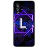 Vivo V23 5G Dark Neon Yaprak L Harfi Baskılı Uyumlu Silikon Kılıf