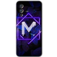 Vivo V23 5G Dark Neon Yaprak M Harfi Baskılı Uyumlu Silikon Kılıf