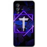 Vivo V23 5G Dark Neon Yaprak T Harfi Baskılı Uyumlu Silikon Kılıf