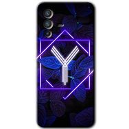 Vivo V23 5G Dark Neon Yaprak Y Harfi Baskılı Uyumlu Silikon Kılıf