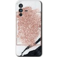 Vivo V23 5G Simli Mermer Baskılı Uyumlu Silikon Kılıf