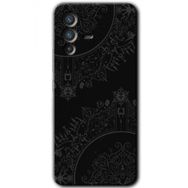 Vivo V23 5G Siyah Mandala Baskılı Uyumlu Silikon Kılıf
