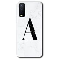 Vivo Y11S Beyaz Mermer Desenli A Harfi Baskılı Uyumlu Silikon Kılıf