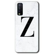 Vivo Y11S Beyaz Mermer Desenli Z Harfi Baskılı Uyumlu Silikon Kılıf